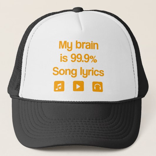 Mijn brein is 99,9% songtekst trucker pet (Voorkant)