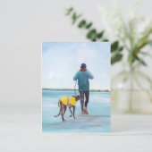 Mijn Briefkaart met de Greyhound Dog Art (Staand voorkant)