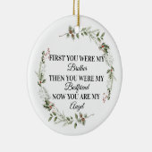 Mijn broeder, mijn engel Ornament, sentimentele ge Keramisch Ornament (Rechts)