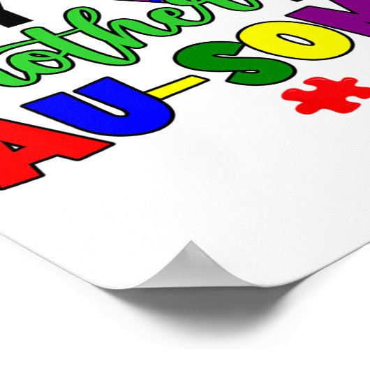 Mijn broer is au-some autisme bewustzijn mama vade poster (Hoek)