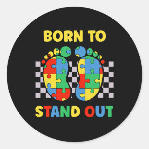 Mijn broer is autisme bewustzijn autistisch Li Ronde Sticker