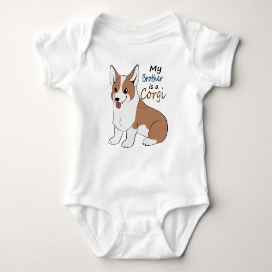 Mijn broer is een Red Corgi Romper (Voorkant)