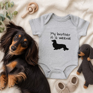 Mijn broer is een weiner lange haren dachshund cad romper