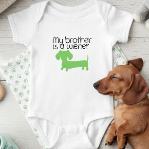 Mijn broer is een Wiener Outfit Baby Aankondiging Romper