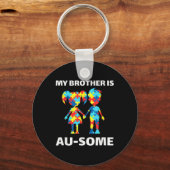 Mijn broer is Geweldige autisme-bewustwording Sleutelhanger (Voorkant)