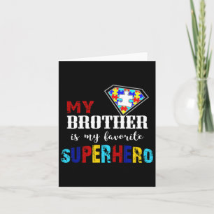 Mijn broer is mijn favoriete superheld Autism Awar Kaart