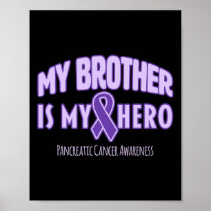 Mijn broer is mijn held - alvleesklierkanker Aware Poster