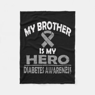 Mijn broer is mijn held Diabetes bewustzijn T-shir Fleece Deken