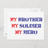 Mijn broer, mijn soldaat, mijn held briefkaart (Voorkant / Achterkant)