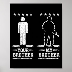 Mijn broer militair trots USA patriottisch Poster