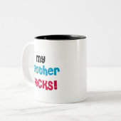 Mijn Broer Rocks T-shirts en cadeautjes Tweekleurige Koffiemok (Voorkant links)