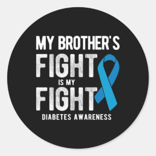 Mijn broer vecht tegen mijn diabetes ronde sticker