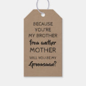 Mijn broer - Vrolijke en mooie Groomsman voorstel Cadeaulabel (Voorkant)