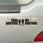 Mijn broer zit in het leger bumpersticker (Op auto)