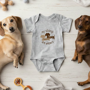 Mijn broers en zussen zijn Wieners ADD Dachshund N Romper