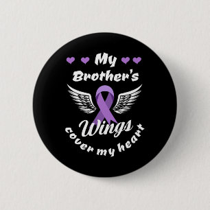 Mijn broer's Wings Hoesje Mijn hartoverdosis Aware Ronde Button 5,7 Cm