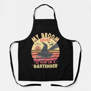 Mijn Broom Broke Bartender Funny Halloween Schort