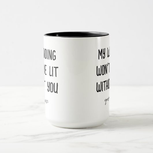 Mijn bruiloft wordt niet leuk zonder jou, getuige  mok (Midden)