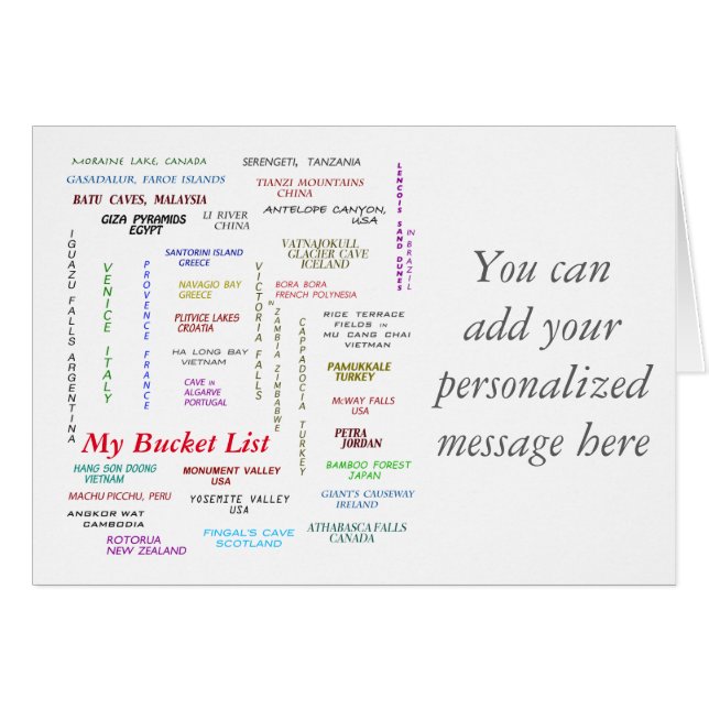 Mijn Bucket-lijst voor reizen (Voorkant Horizontaal)
