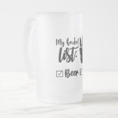 Mijn Bucket List Frosted Glass Mok (Voorkant links)