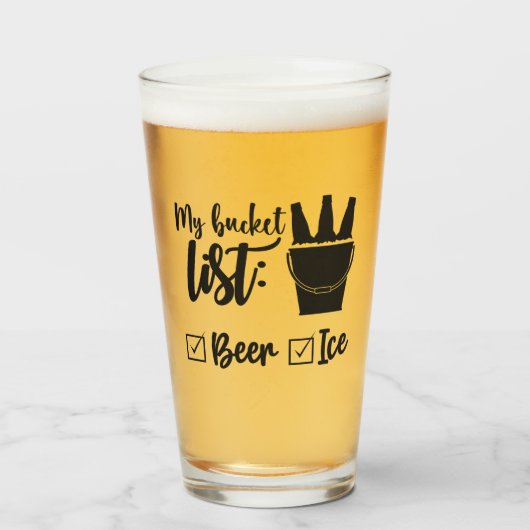 Mijn Bucket List Glass Cup Glas (Voorkant gevuld)