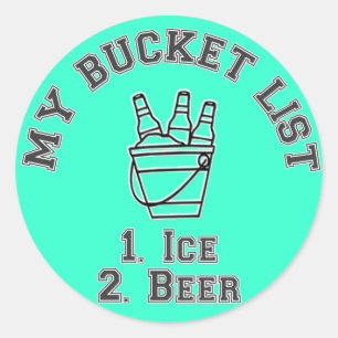 Mijn Bucket List Humor - Ice & Beer Ronde Sticker
