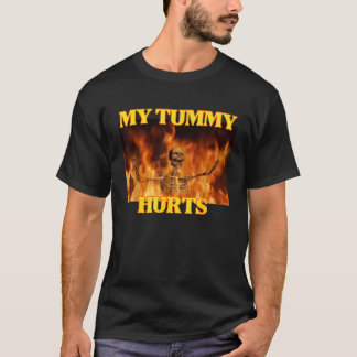 Mijn buik doet pijn Funny Hard Skeleton Meme T-shirt