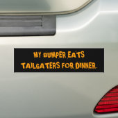 MIJN BUMPER EATT TAILGATERS VOOR DINER. BUMPERSTICKER (Op auto)