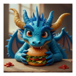 Mijn Burger! Dragon Tea Time Poster Perfect Poster