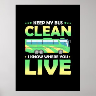 Mijn bus reinigen poster