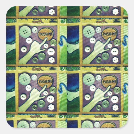 Mijn Button.png Vierkante Sticker (Voorkant)