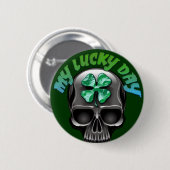 Mijn Button van de Luck Day Skull (Voorkant /achterkant)