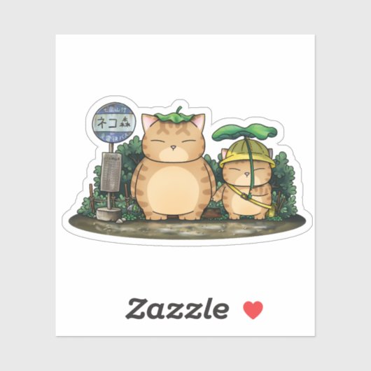 Mijn buurman Fat Cat Forest busstation Sticker (Vel)