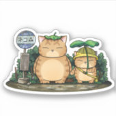 Mijn buurman Fat Cat Forest busstation Sticker (Voorkant)