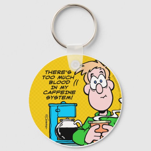 Mijn cafeïnestelsel sleutelhanger (Voorkant)