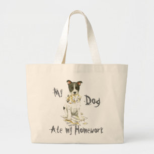 Mijn Canaan Dog Ate Mijn thuiswerk Grote Tote Bag