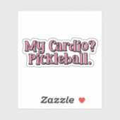 Mijn cardio? Pickleball. Grappige typografie Sticker (Vel)