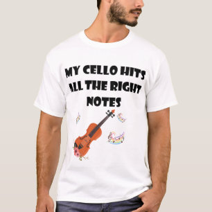 Mijn cello slaat alle juiste noten - Grappige cell T-shirt