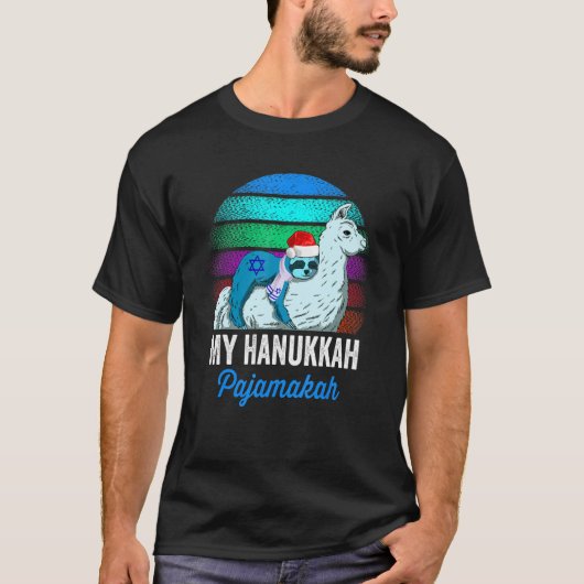 Mijn Chanoeka Pyjamakah Chanukah Pyjama Sloth Meno T-shirt (Voorkant)