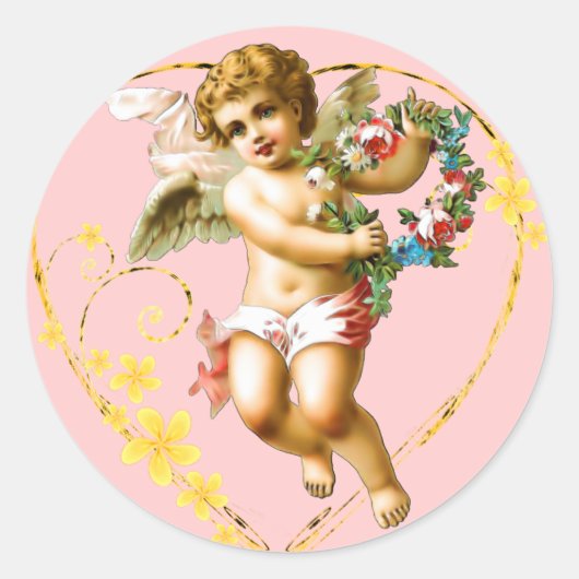 Mijn Cherub Ronde Sticker (Voorkant)
