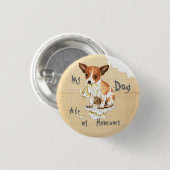 Mijn Chihuahua Ate Mijn thuiswerk Ronde Button 3,2 Cm (Voorkant /achterkant)