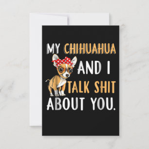 Mijn Chihuahua en ik hebben het over je Hondenlief RSVP Kaartje