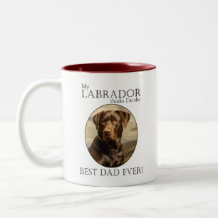 Mijn chocolade labrador denkt dat ik de beste vade tweekleurige koffiemok