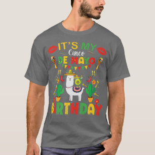 Mijn Cinco De Mayo Birthday Meican llama-dabbing T-shirt
