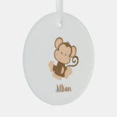 Mijn Circus Mijn aap met aangepaste naam Glas Ornament (Voorkant Rechts)