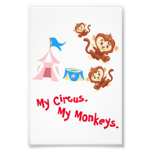 Mijn Circus. Mijn apen. Fotoafdrukken Foto Afdruk
