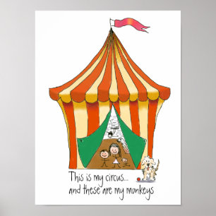 Mijn Circus Mijn apen kleurrijke afbeelding van de Poster