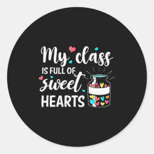 Mijn CL Zit Vol Zoete Hart Valentijnsdag Lesgeven Ronde Sticker