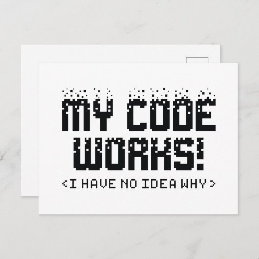 Mijn codewerk briefkaart (Voorkant / Achterkant)