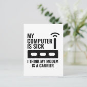 Mijn computer is ziek briefkaart (Staand voorkant)